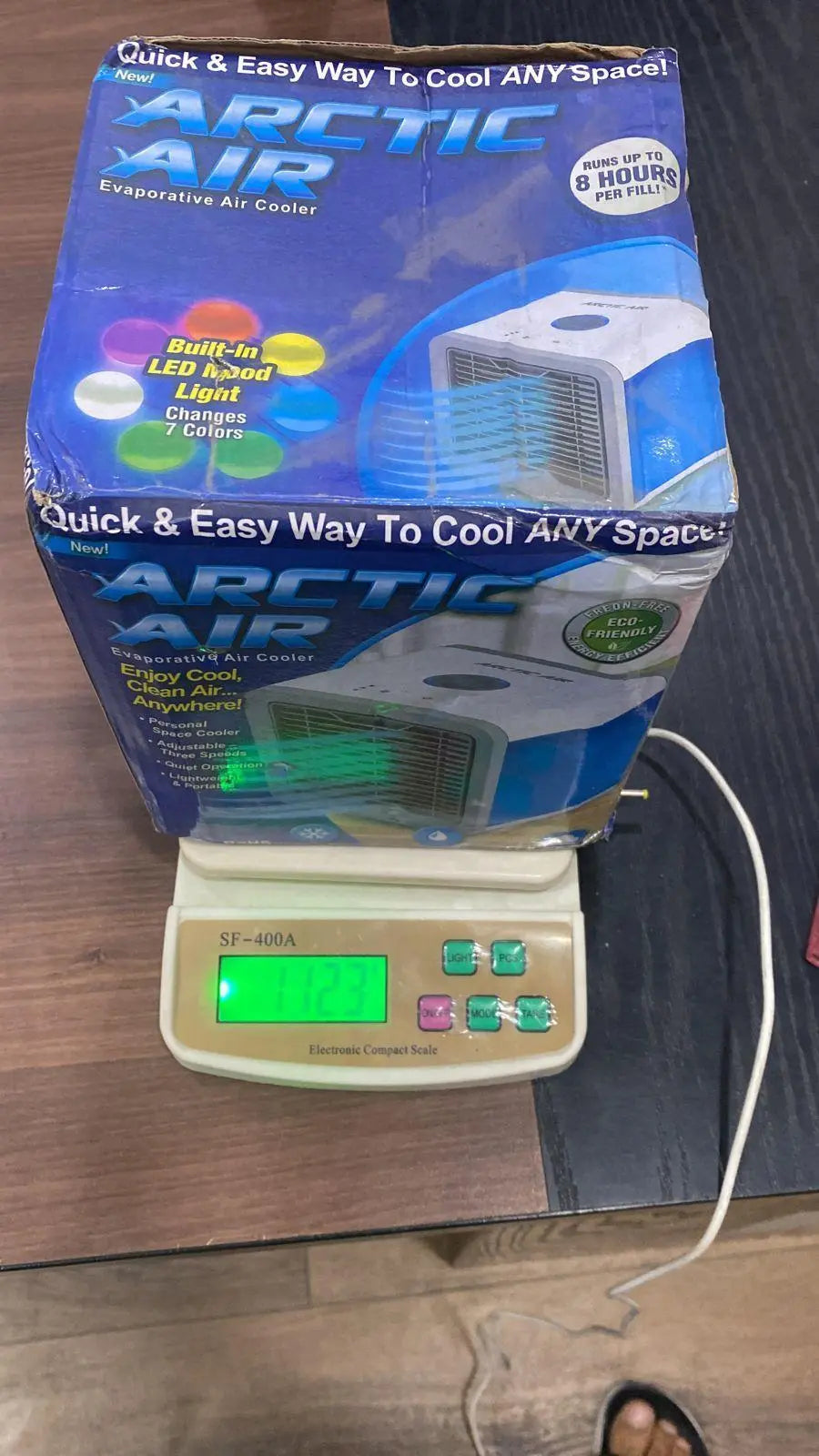Arctic Air Evaporative Air Cooler with LED light and digital controls for easy cooling
