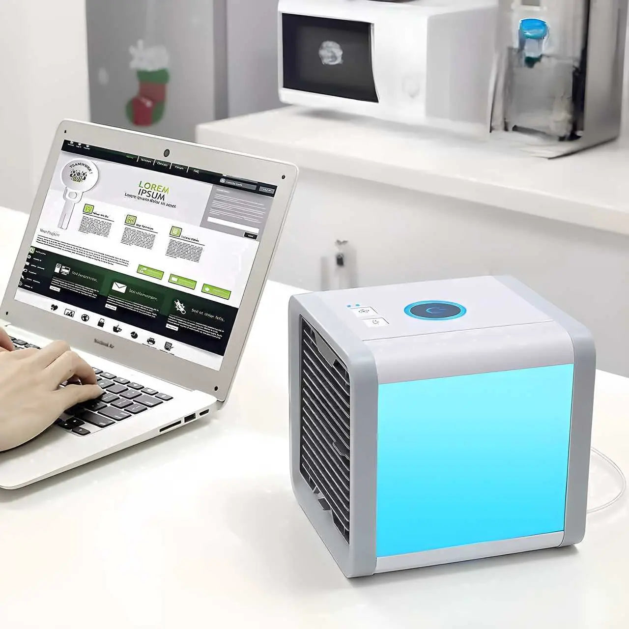 Portable Mini Air Cooler by Trandingstor.shop with Colorful LED Light and Compact Design for Personal Spaces