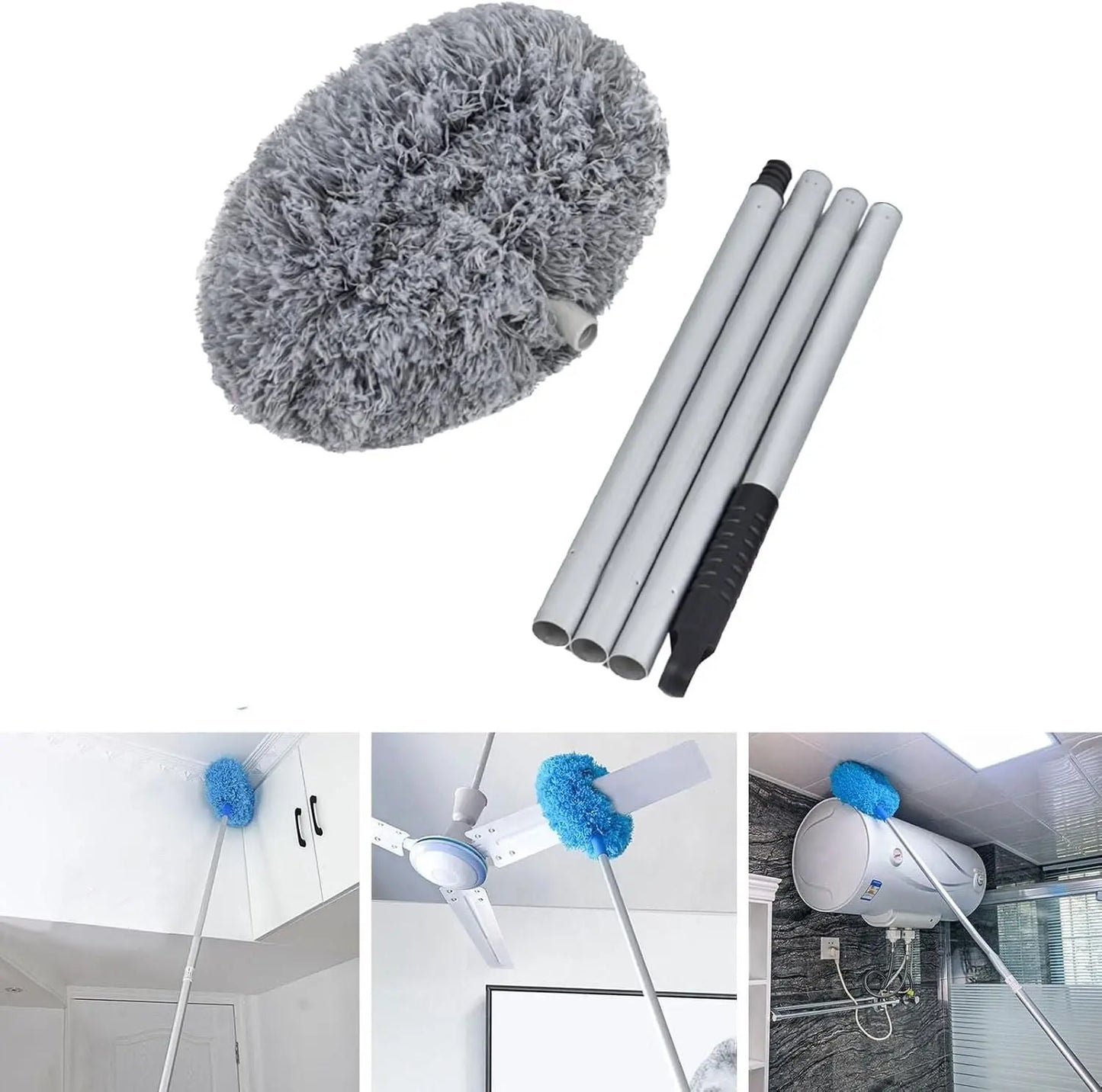 Trandingstor.shop Telescopic Cleaning Duster with Soft Microfiber Head for High Reach Dusting