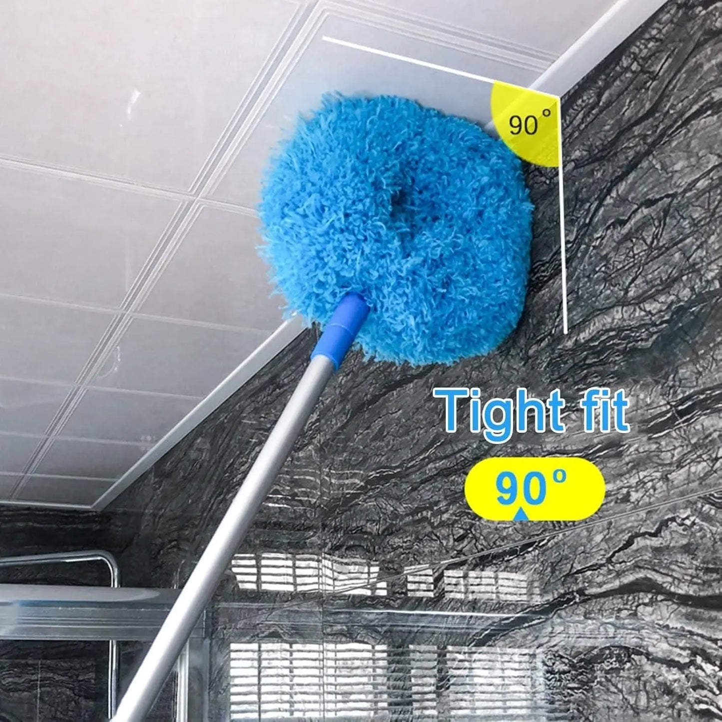 Trandingstor.shop Blue Ceiling Dust Cleaner with Flexible 90 Degree Head for Effective Reach