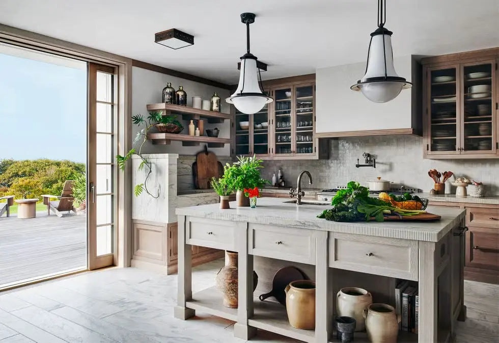 Stylish modern kitchen featuring affordable kitchenware trends with plants and natural light