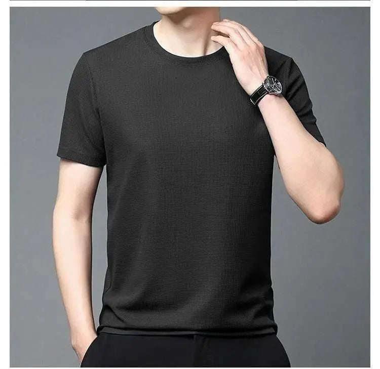 Polyester Stretchable Solid Half Sleeves Mens Round Neck T-Shirt Pack Of 4 Trandingstor.shop