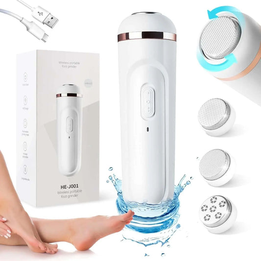 Trandingstor.shop electric foot scrubber device for smooth, soft feet with multiple grinding heads