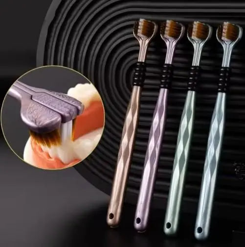 Trandingstor.shop multi-angle toothbrush pack featuring four ergonomic designs for effective cleaning