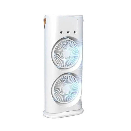 Compact and stylish portable cooling fan with dual blades for effective airflow in any setting