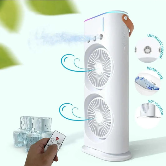 Trandingstor.shop portable cooling fan with remote control and 90-degree rotation for effective airflow