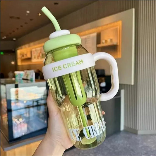 Water Bottle with Handle and Straw Trandingstor.shop