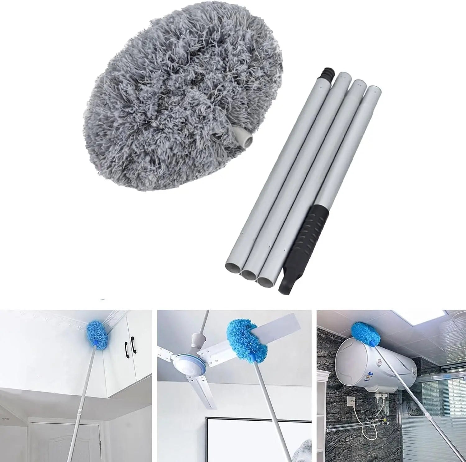 Trandingstor.shop Telescopic Cleaning Duster with Soft Microfiber Head for High Reach Dusting