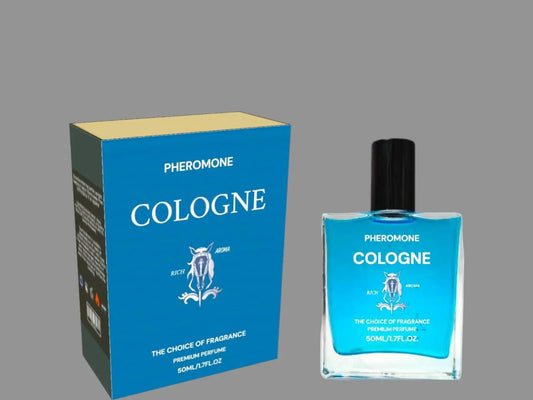Pheromone fragrance 50ml in a stylish blue bottle with an attractive box for premium scent lovers