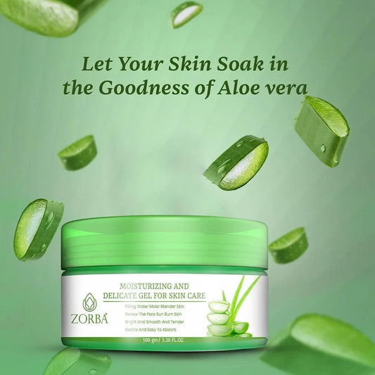 Zorba Moisturizing and Delicate Skin Care Gel with Aloe Vera for hydrating and soothing delicate skin