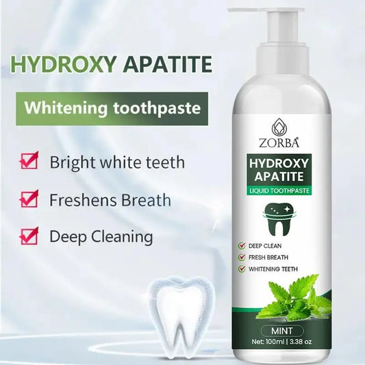 Zorba Hydroxy Apatite Mint Liquid Toothpaste Pack of 2 for deep cleaning and fresh breath