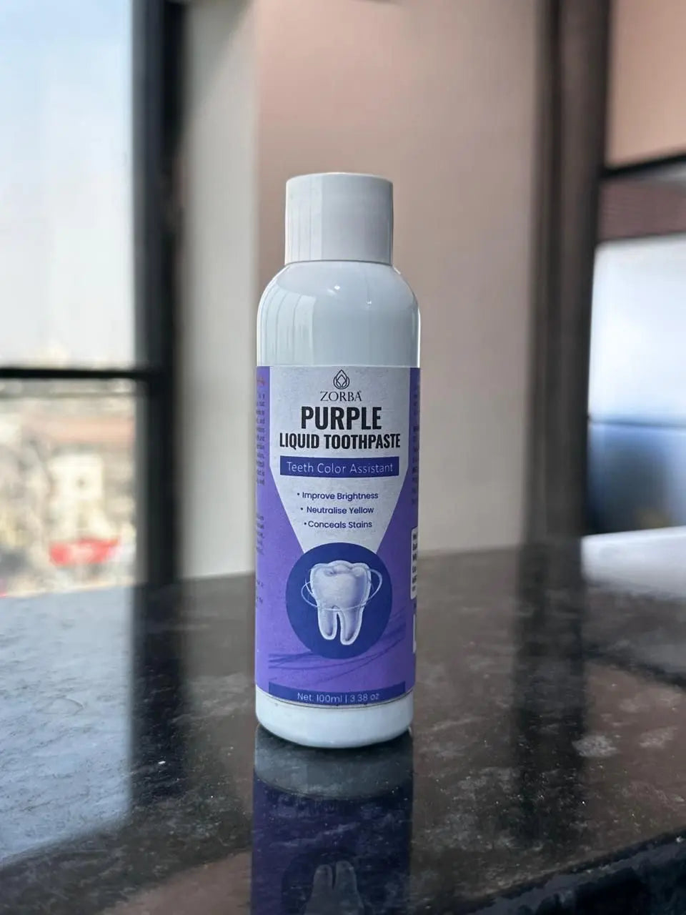 ZOBR Purple Liquid Toothpaste for tooth color correcting toothpaste with whitening and stain removal benefits